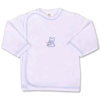 Kojenecká košilka s vyšívaným obrázkem New Baby modrá, 50