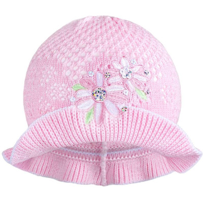 Pletený klobouček New Baby růžovo-bílý, 104 (3-4r)