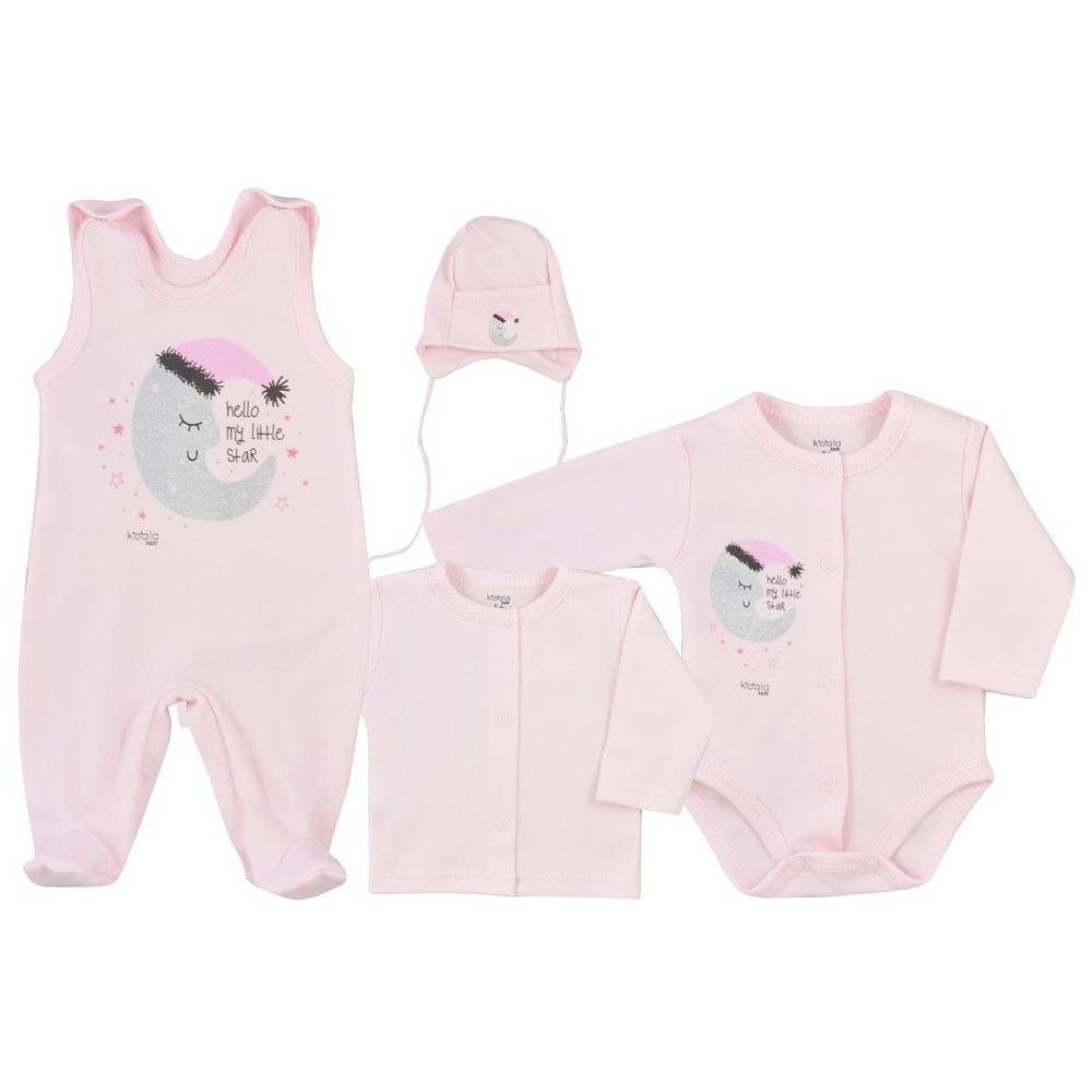 4-dílná kojenecká souprava Koala Moon růžová, 62 (3-6m) 4-dílná kojenecká souprava Koala Moon růžová, 62 (3-6m)