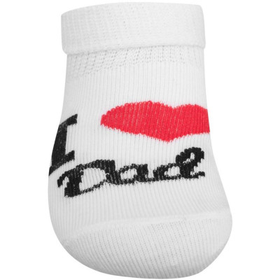 Kojenecké bavlněné ponožky New Baby I Love Mum and Dad bílé, 56 (0-3m)