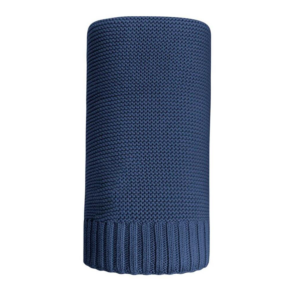 Bambusová pletená deka NEW BABY 100x80 cm tmavě modrá