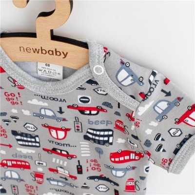 Kojenecké bavlněné tričko s krátkým rukávem New Baby Go!go!go!, 56 (0-3m)