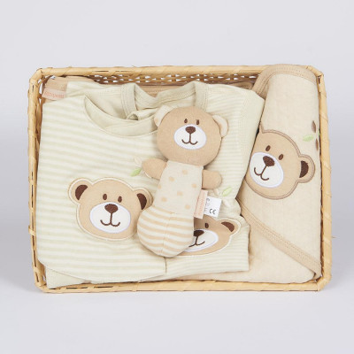 4-dílný kojenecký dárkový set z BIO bavlny New Baby béžová, 0-6 m