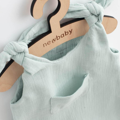 Kojenecké mušelínové lacláčky New Baby Soft dress mátová, 74 (6-9m)