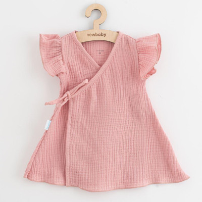 Letní kojenecké mušelínové šaty New Baby Soft dress růžová, 62 (3-6m)
