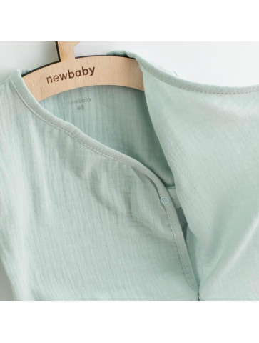 Kojenecké mušelínové body s bočním zavazováním New Baby Soft dress mátová, 74 (6-9m)