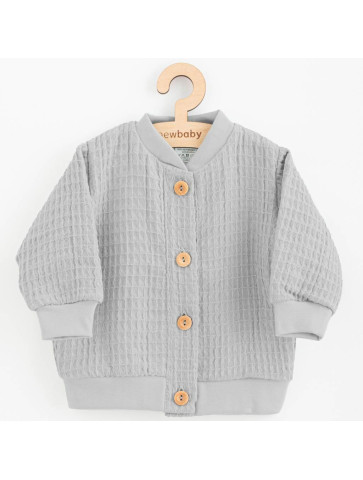 Kojenecký mušelínový kabátek New Baby Comfort clothes šedá, 56 (0-3m)
