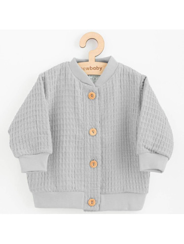 Kojenecký mušelínový kabátek New Baby Comfort clothes šedá, 62 (3-6m)