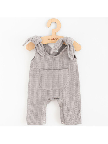 Kojenecké mušelínové lacláčky New Baby Comfort clothes šedá, 56 (0-3m)