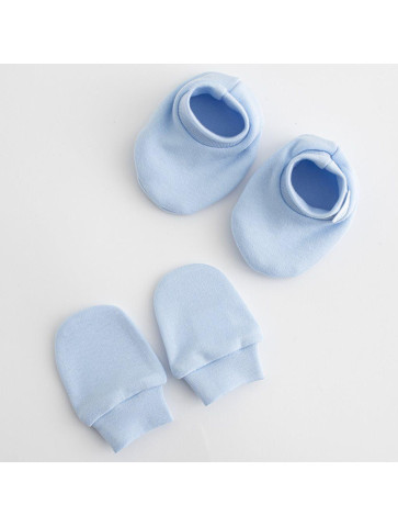 Kojenecký bavlněný set-capáčky a rukavičky New Baby Casually dressed modrá 0-6m, 0-6 m