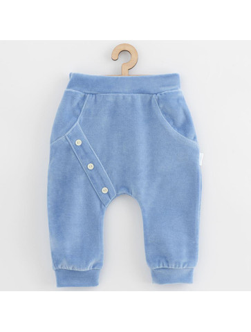 Kojenecké semiškové tepláčky New Baby Suede clothes modrá, 74 (6-9m)