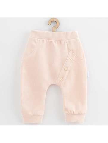 Kojenecké semiškové tepláčky New Baby Suede clothes světle růžová, 80 (9-12m)