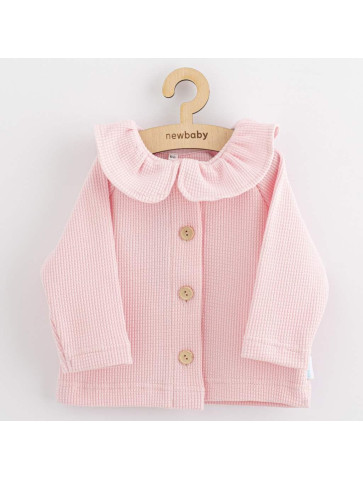 Kojenecký kabátek na knoflíky New Baby Luxury clothing Laura růžový, 74 (6-9m)